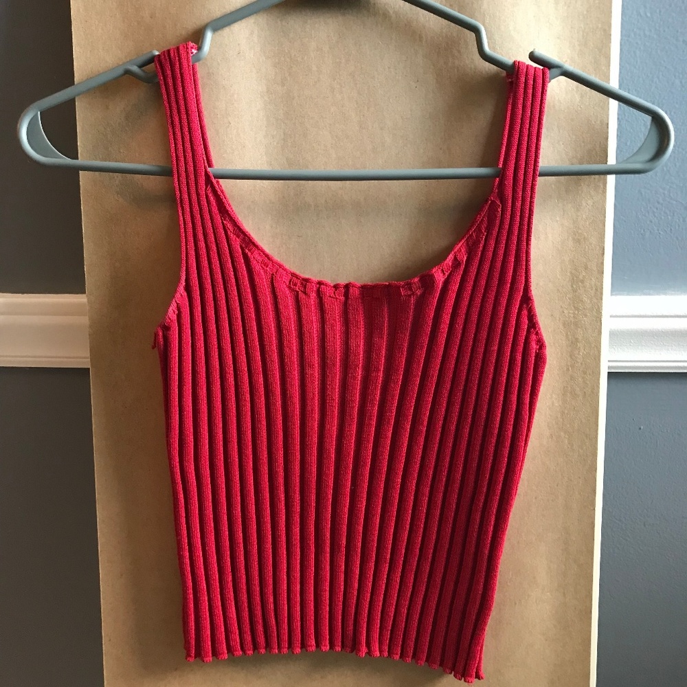 Red Tank Crop Top
